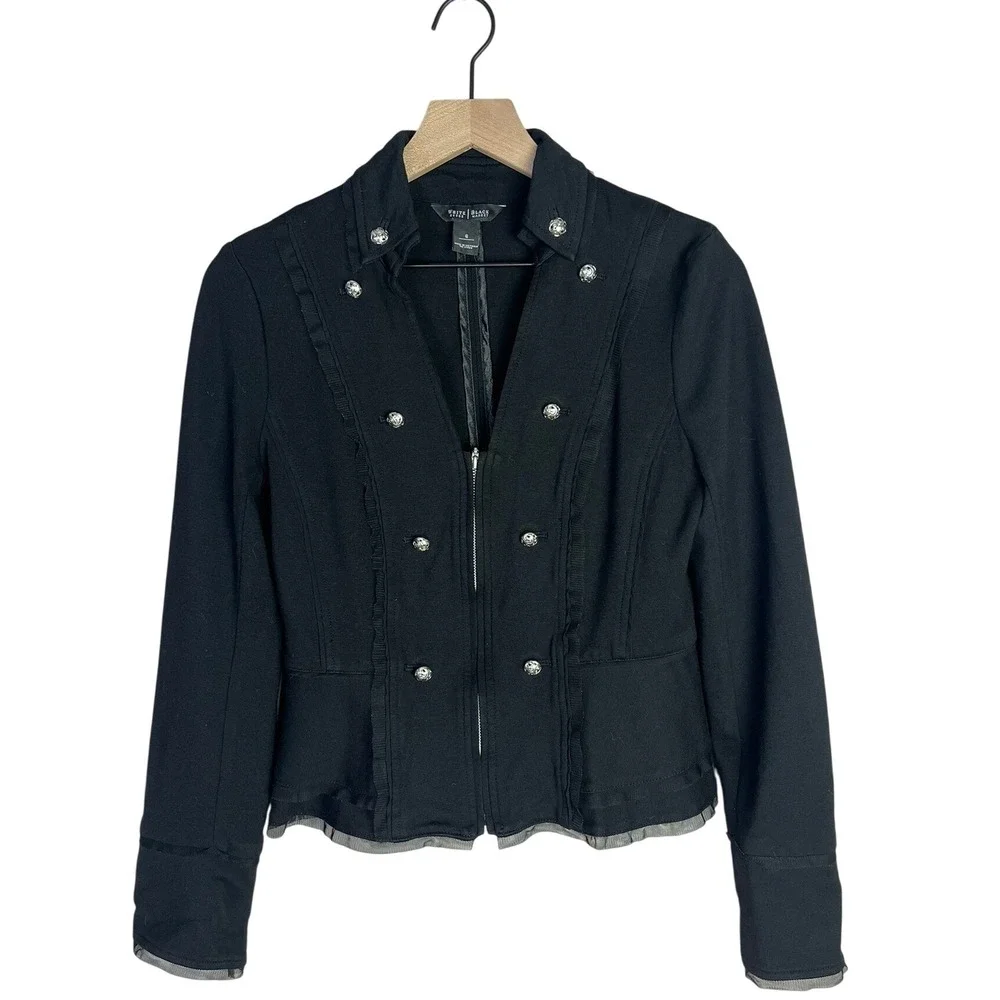 White House Black Market Jacket Whimsigoth Steampunk‎ Metal Button Military 6